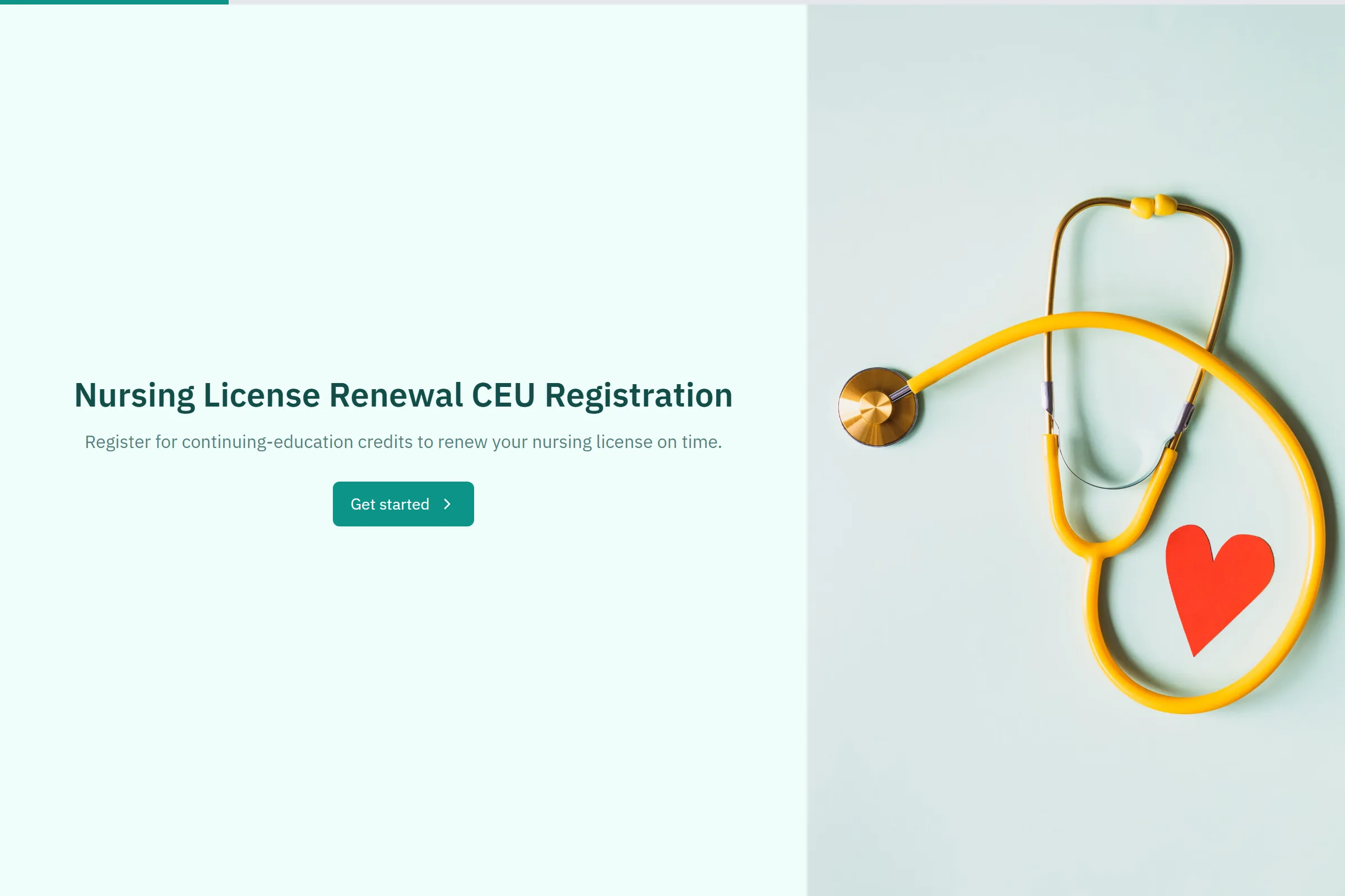 Nursing License Renewal CEU Registration template preview