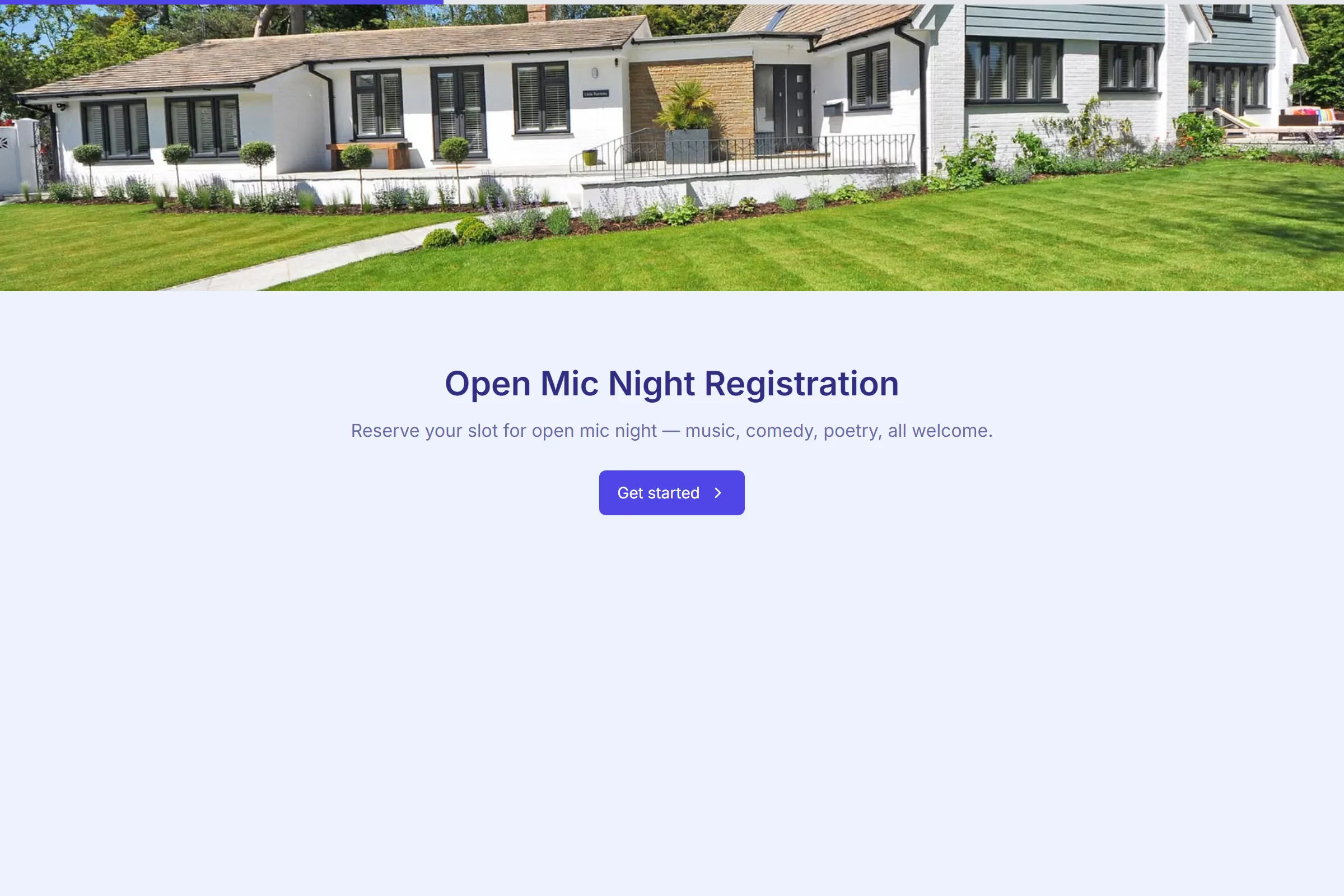 Open Mic Night Registration template preview