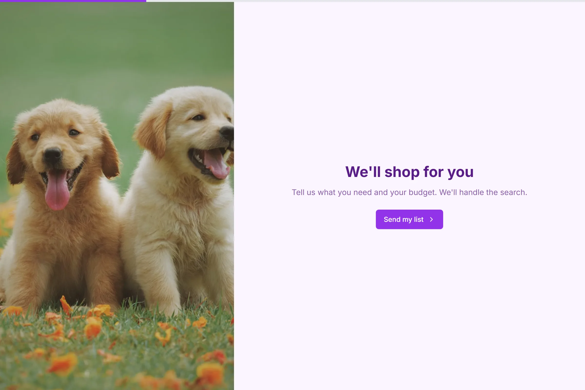 Personal Shopper Request template preview