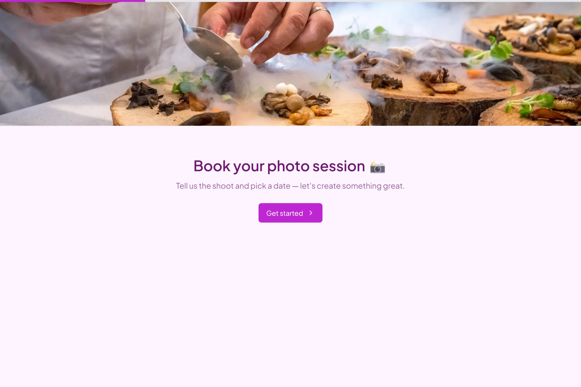 Photography Session Booking template preview