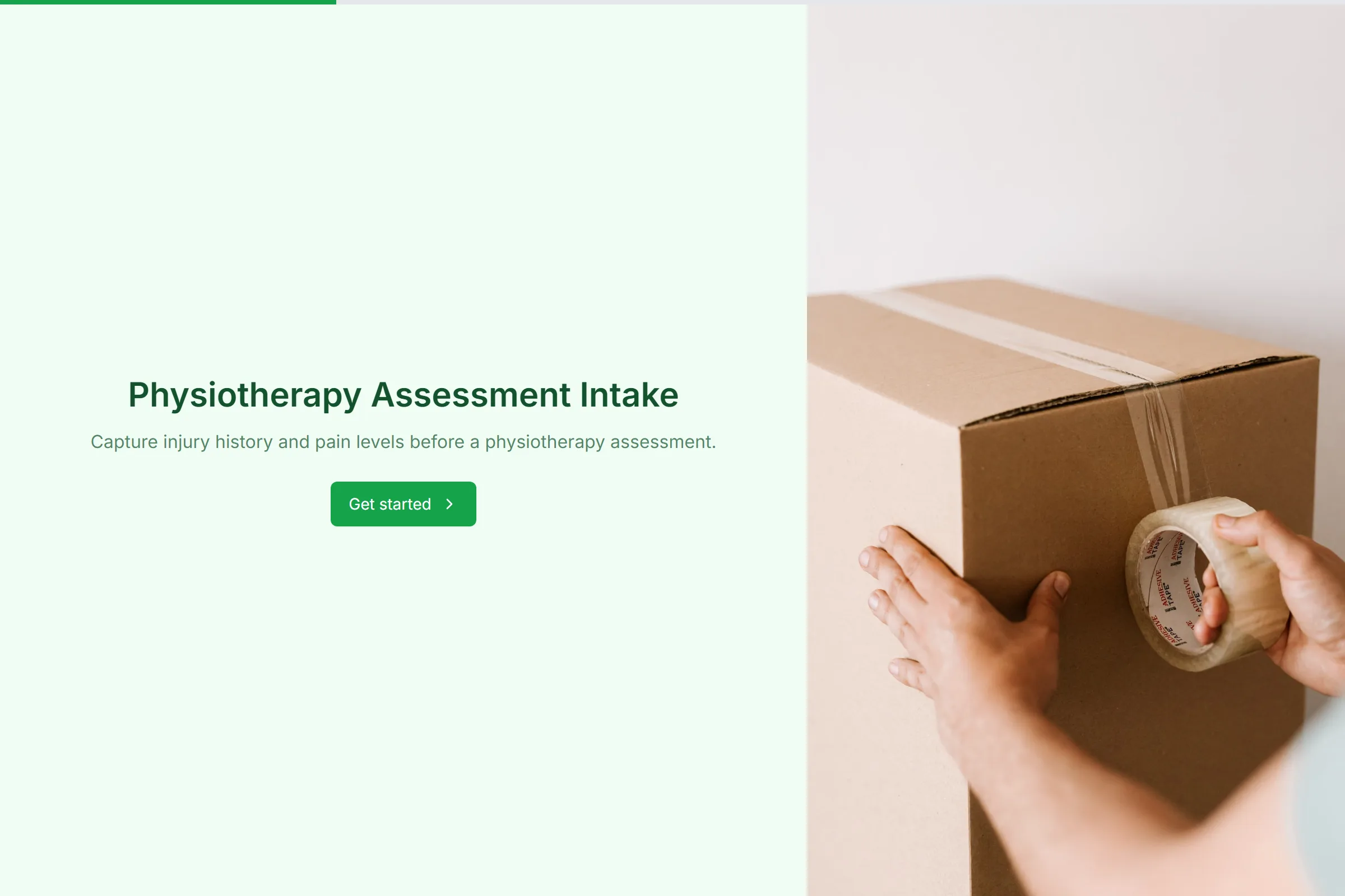 Physiotherapy Assessment Intake template preview