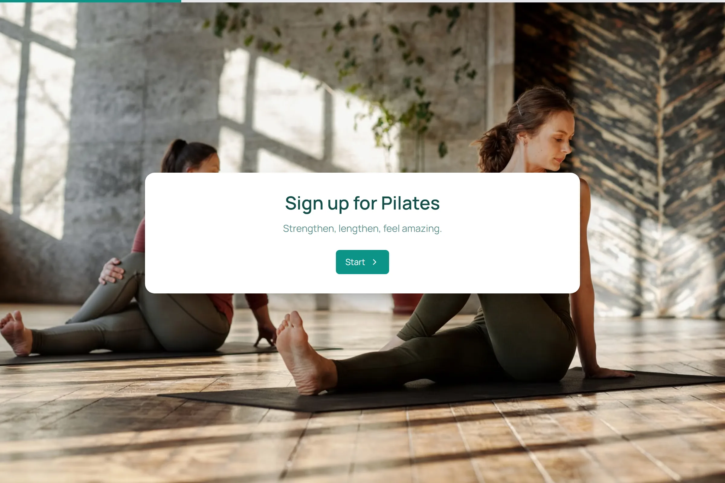 Pilates Class Signup template preview