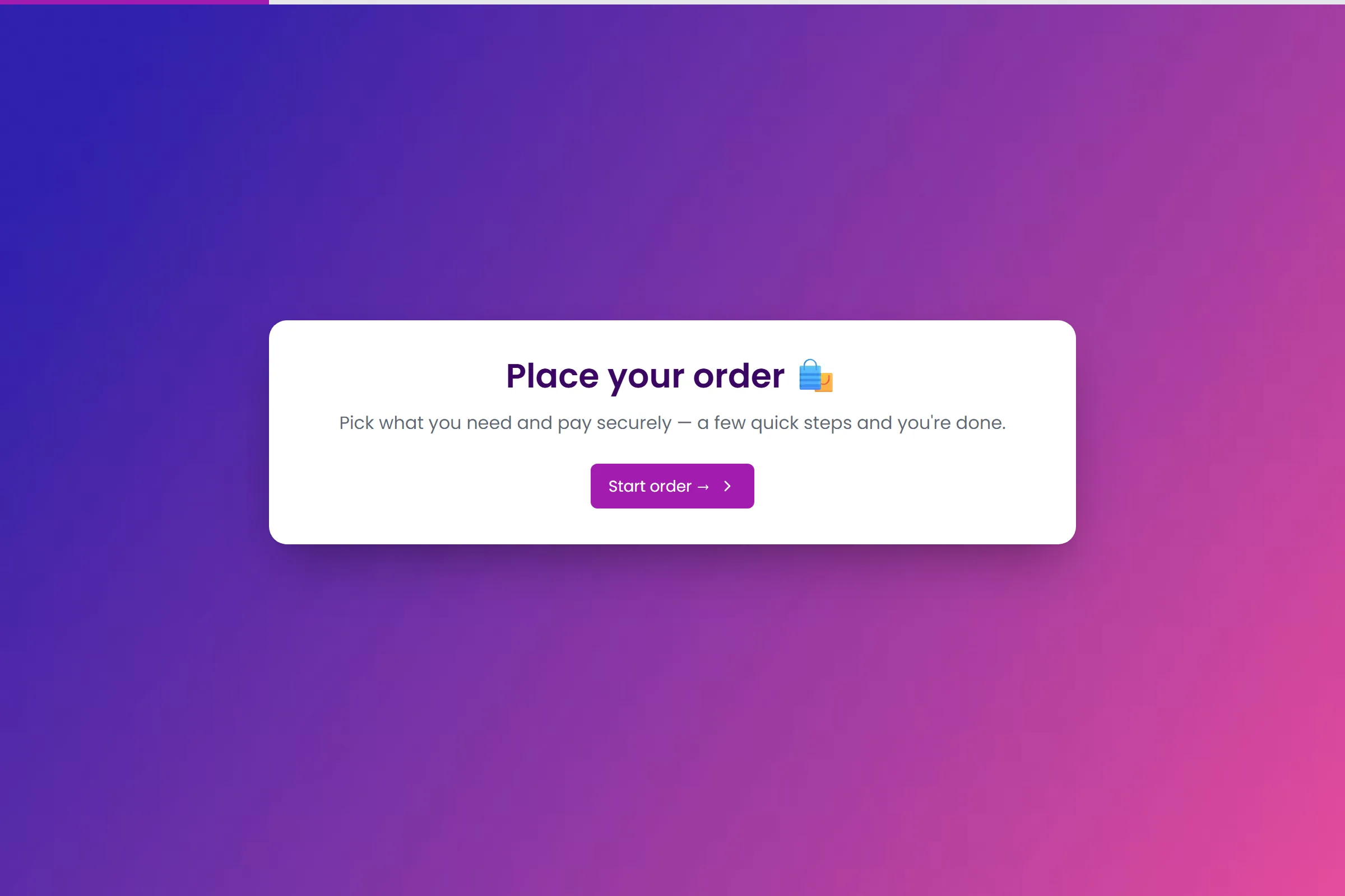Product Order preview