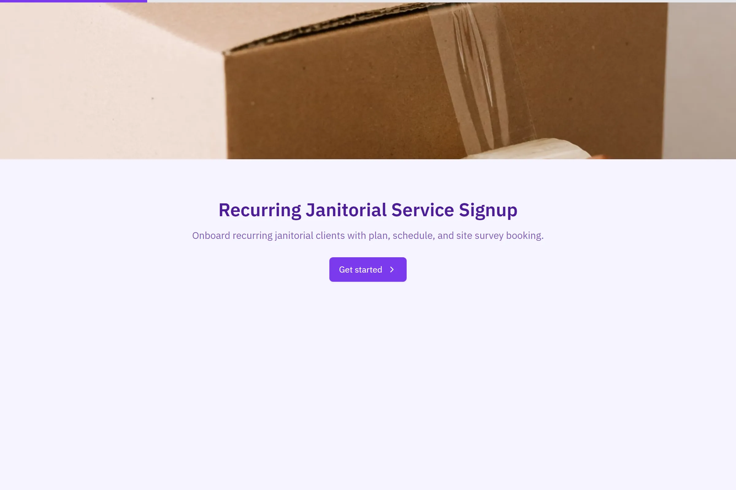 Recurring Janitorial Service Signup template preview