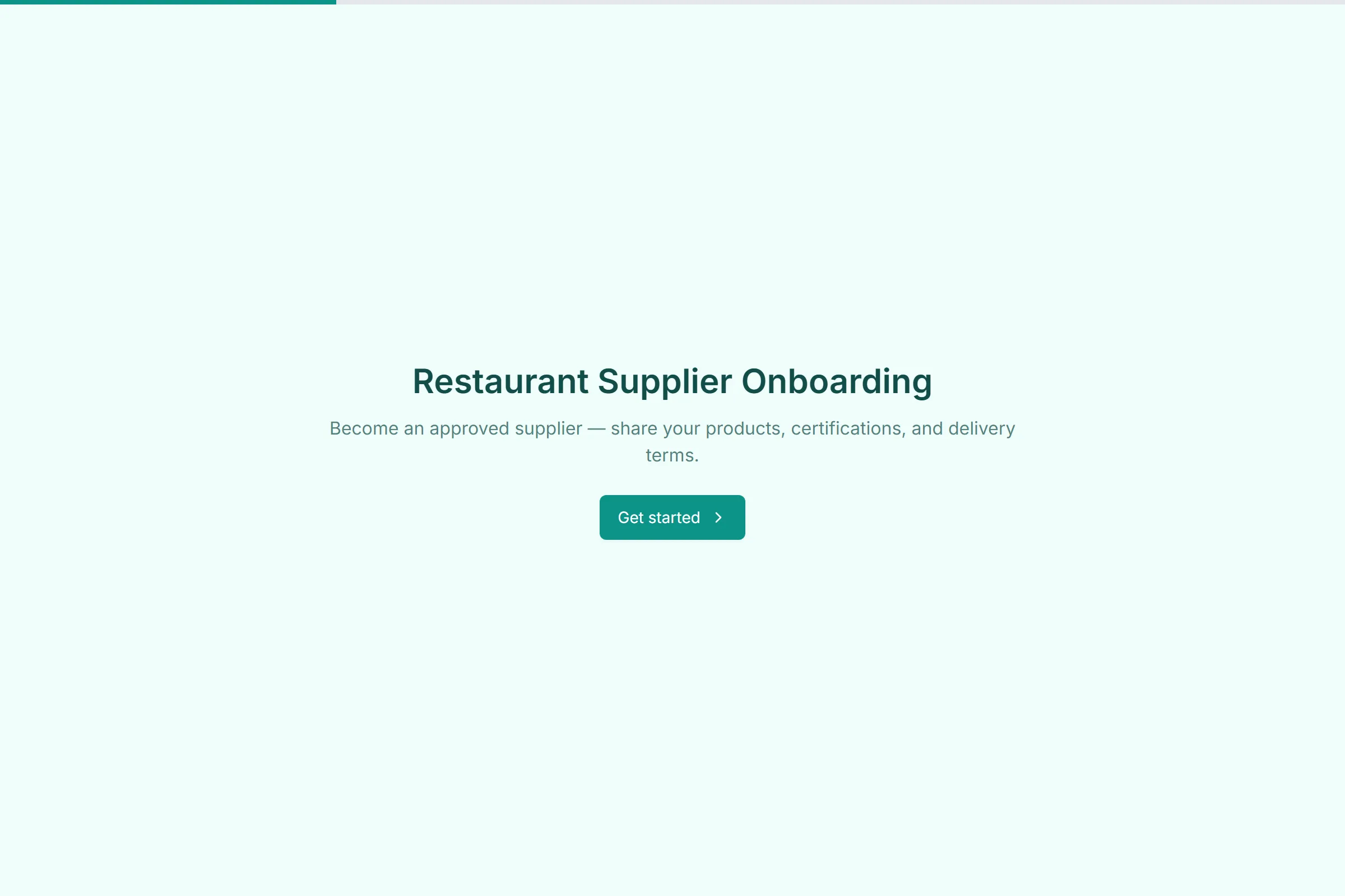 Restaurant Supplier Onboarding template preview