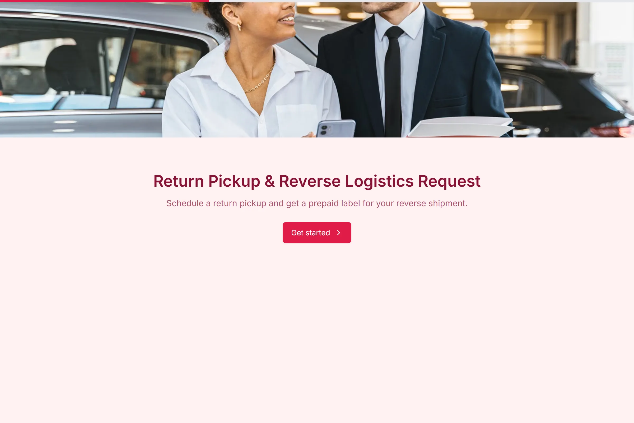 Return Pickup & Reverse Logistics Request template preview