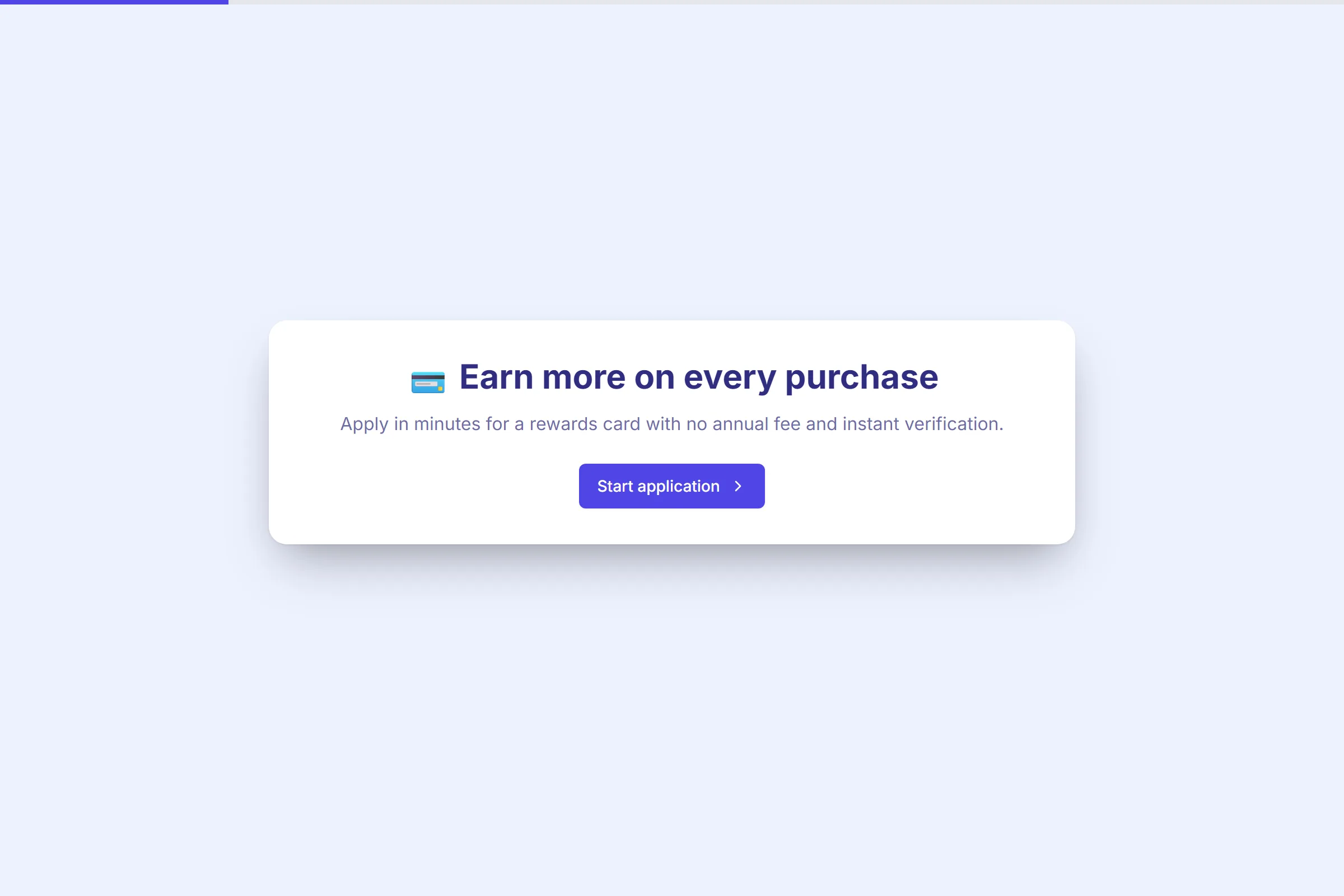 Rewards Credit Card Application template preview