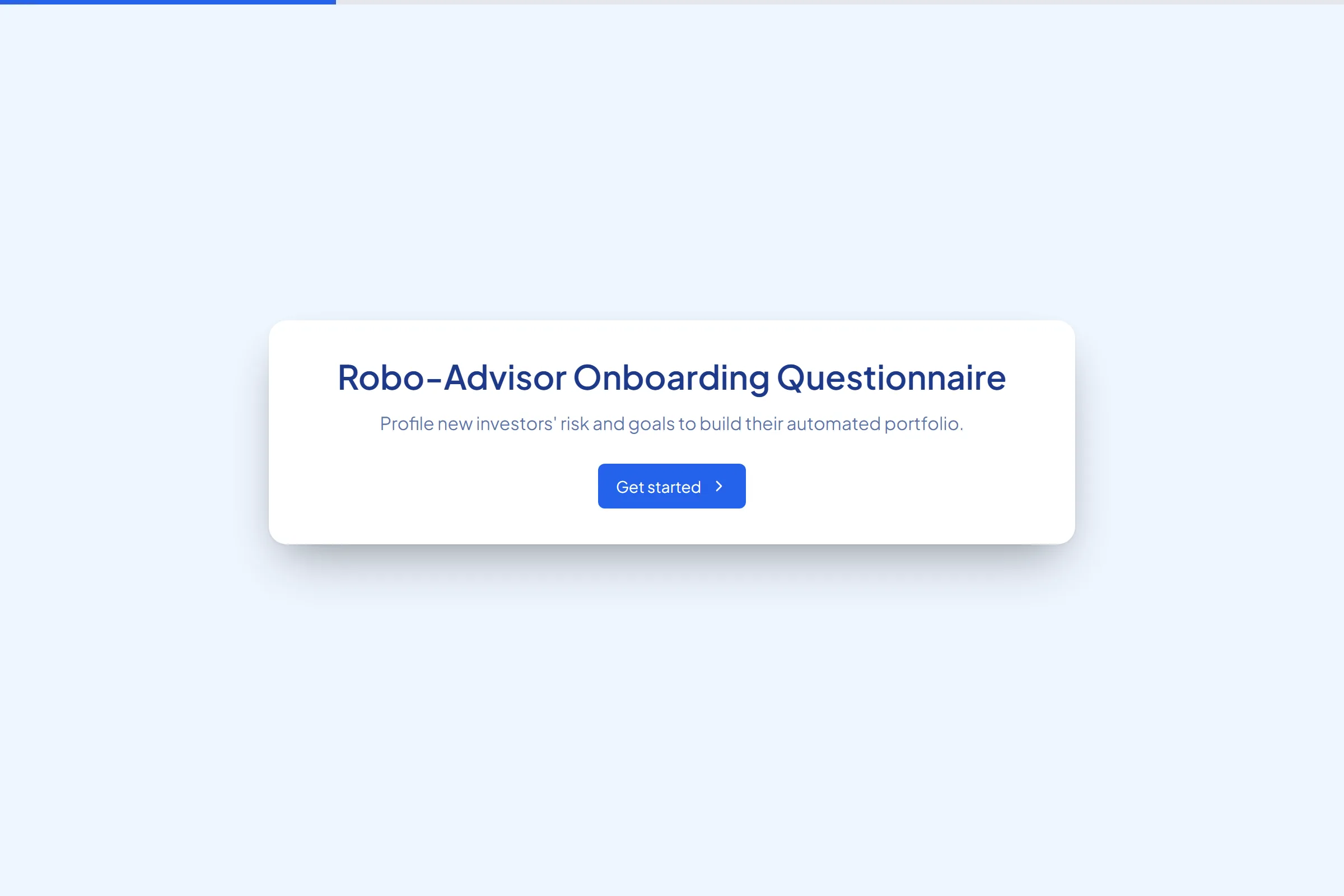 Robo-Advisor Onboarding Questionnaire template preview