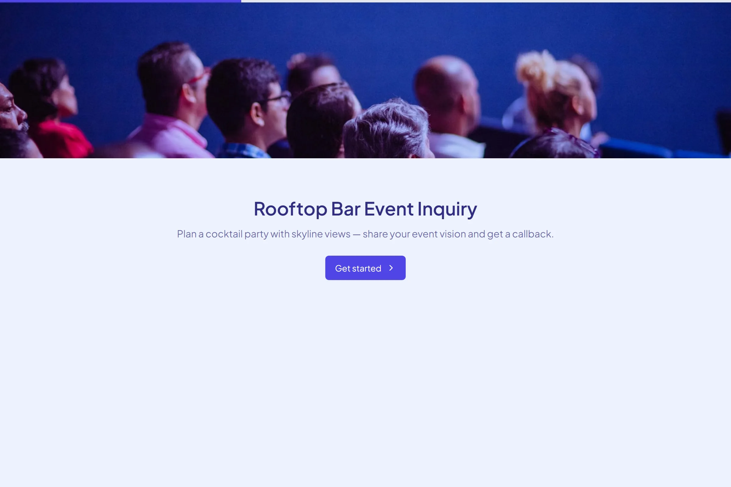 Rooftop Bar Event Inquiry template preview