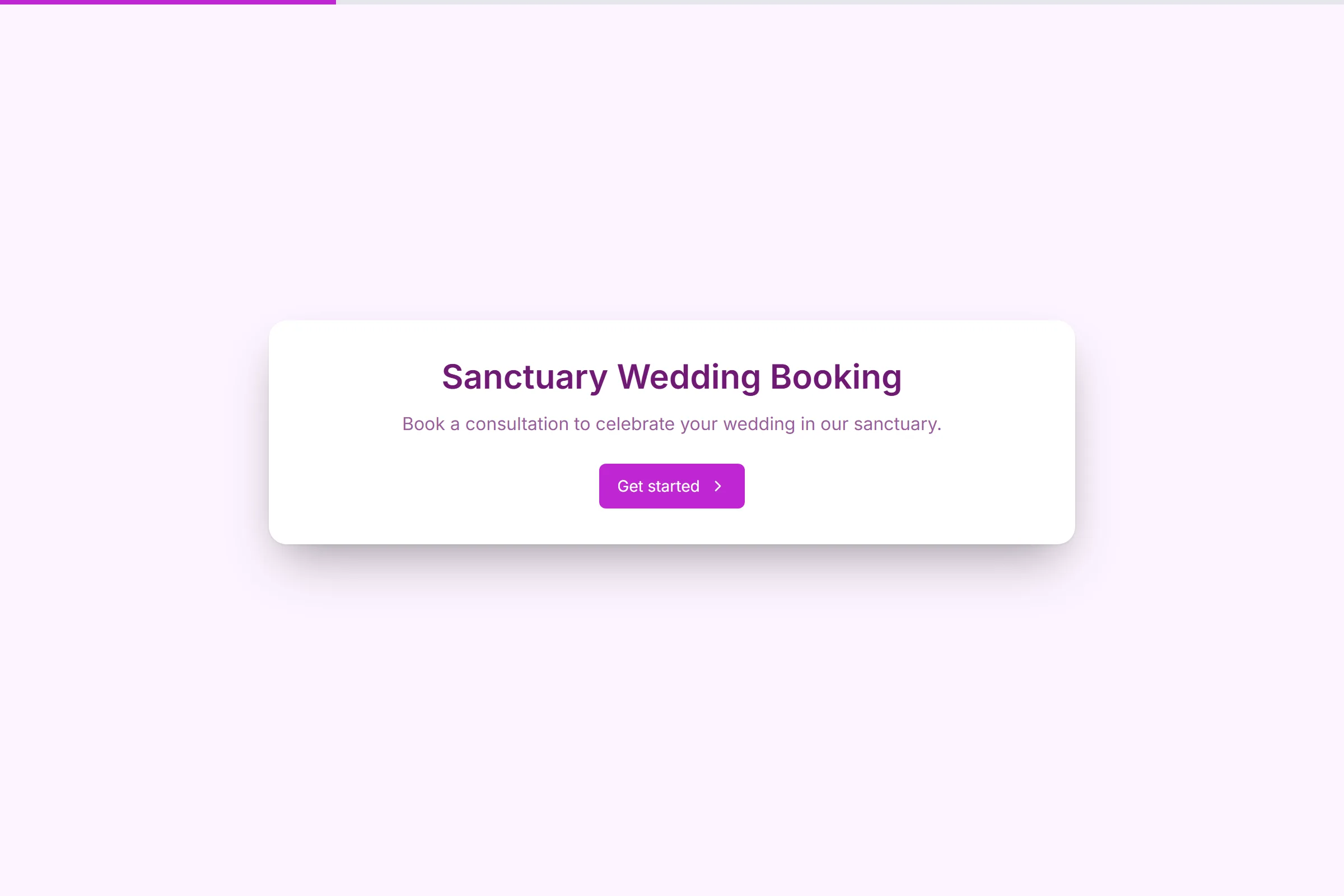 Sanctuary Wedding Booking template preview