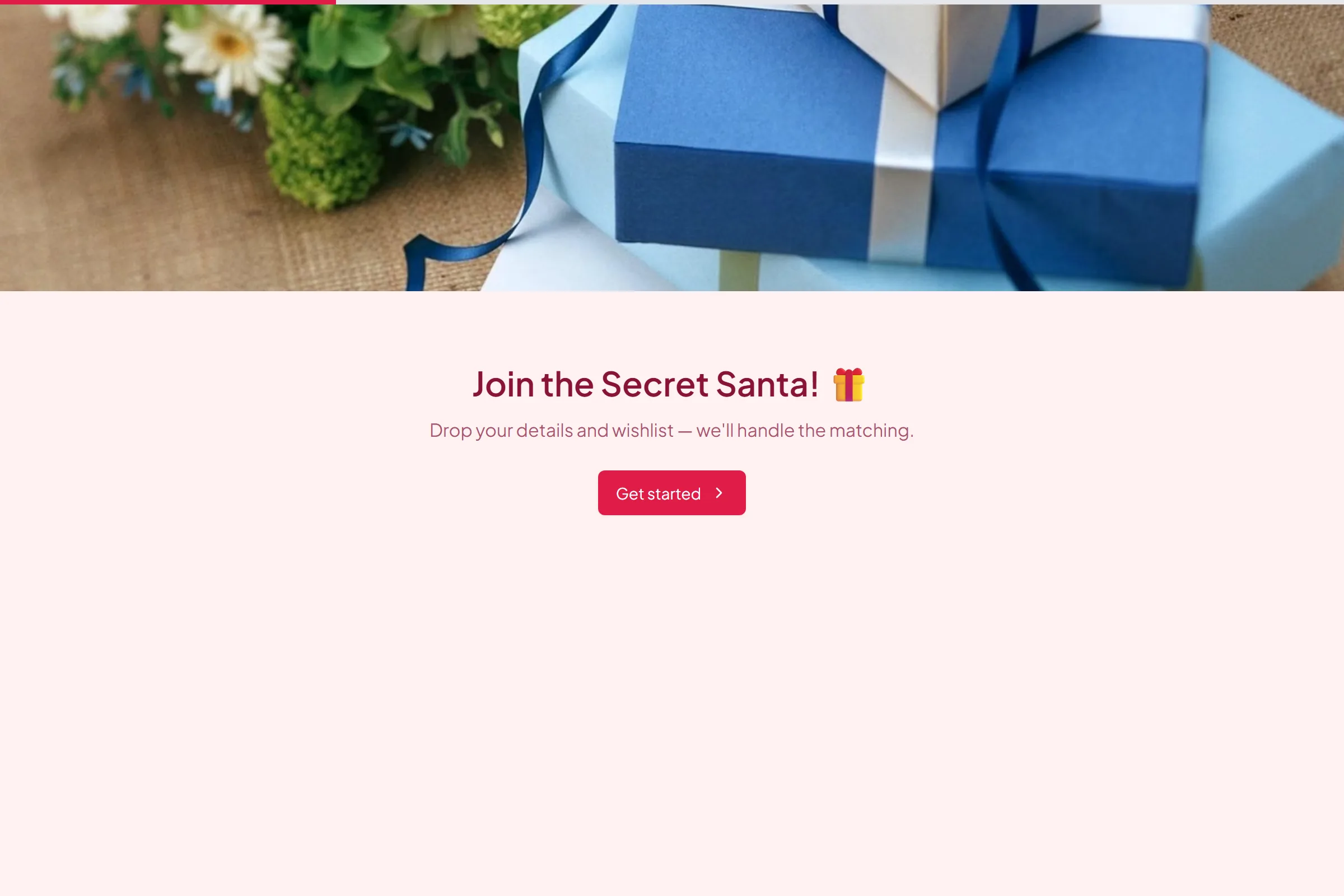 Secret Santa Signup template preview
