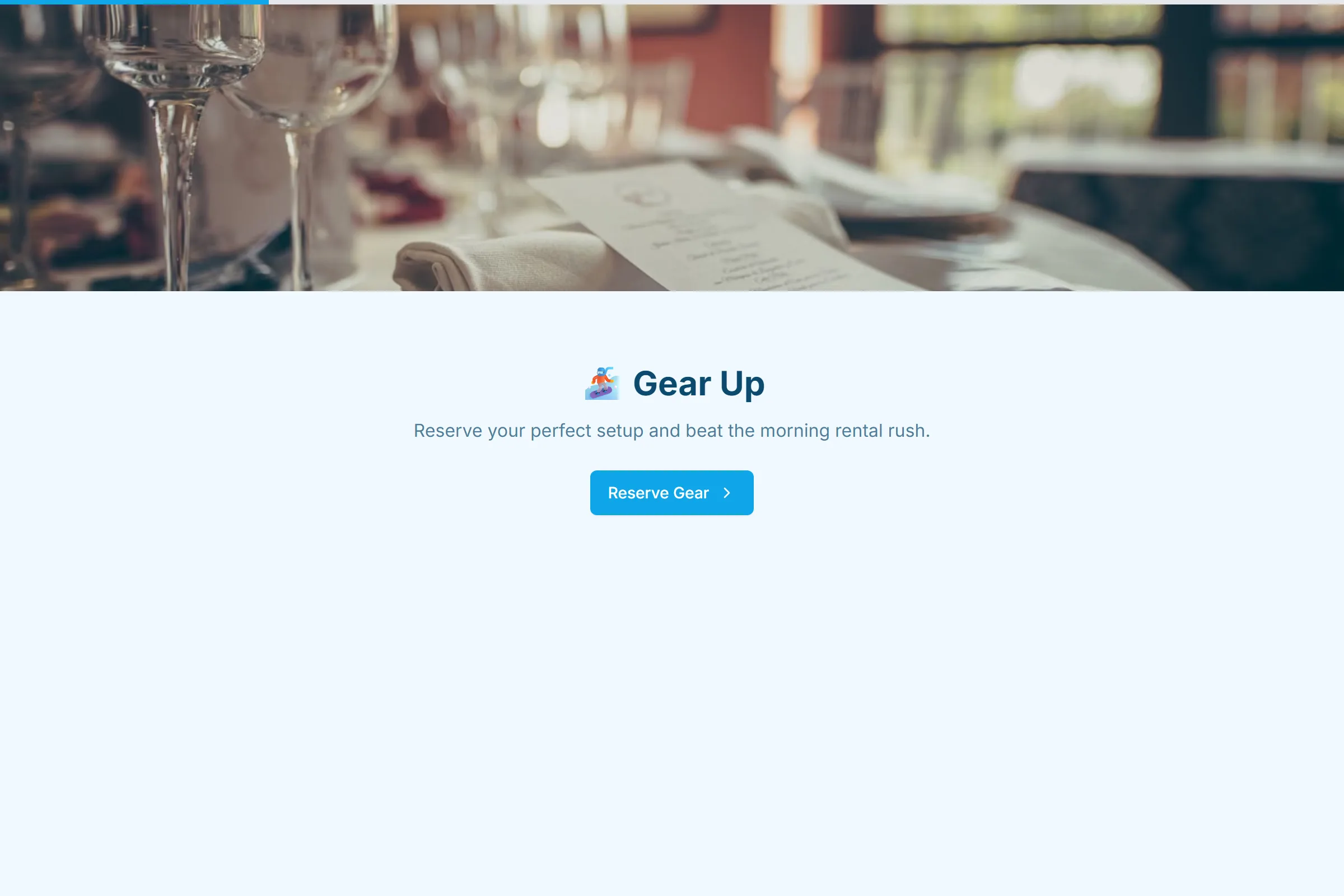 Ski & Snowboard Rental Booking template preview