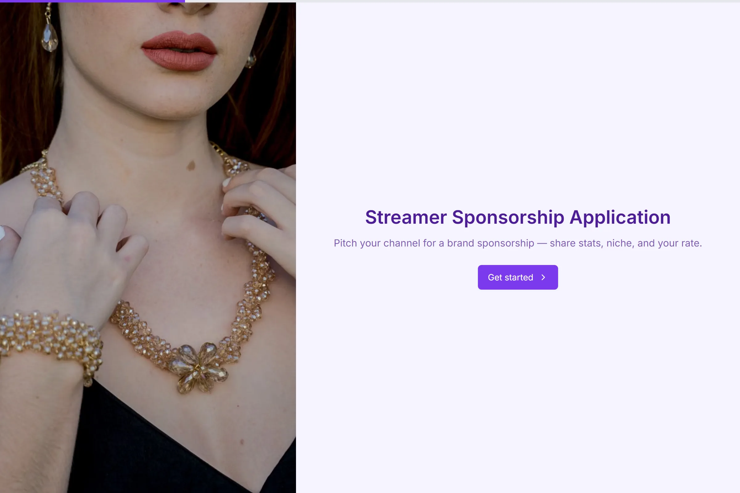 Streamer Sponsorship Application template preview