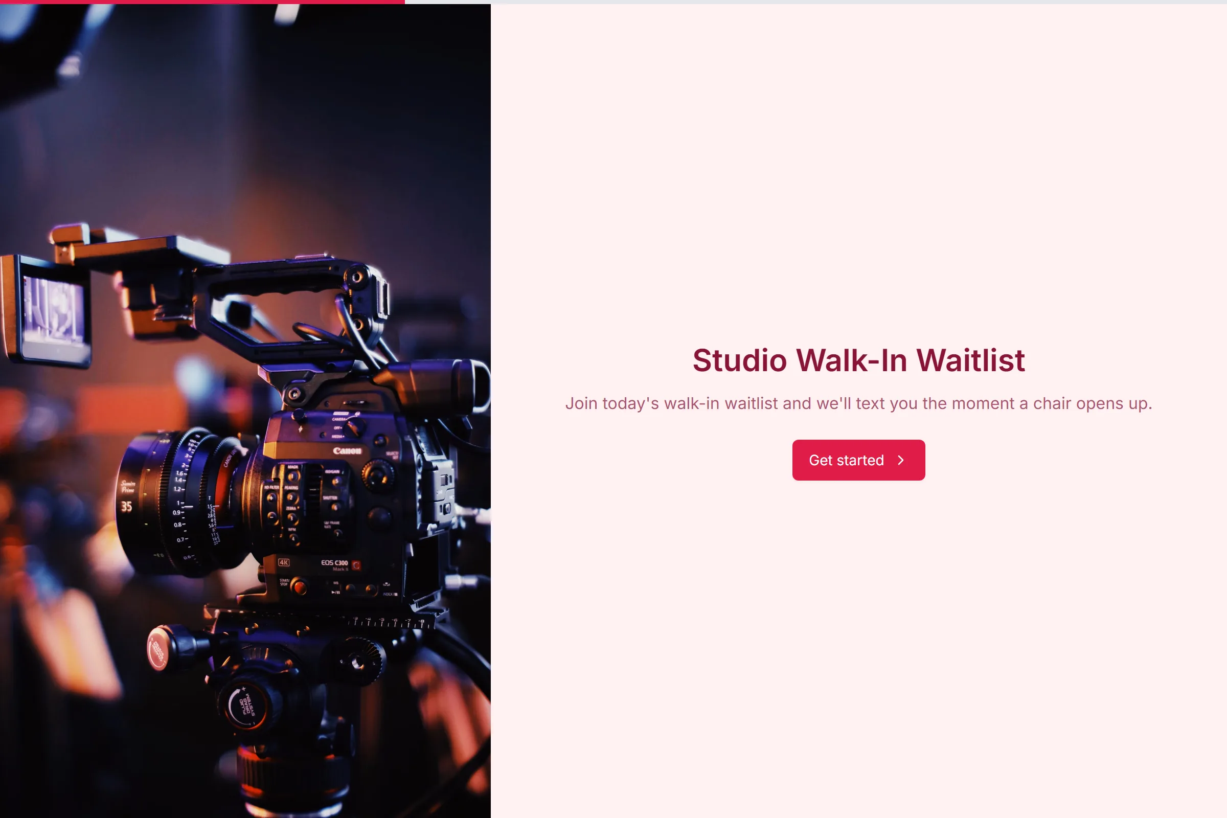 Studio Walk-In Waitlist template preview