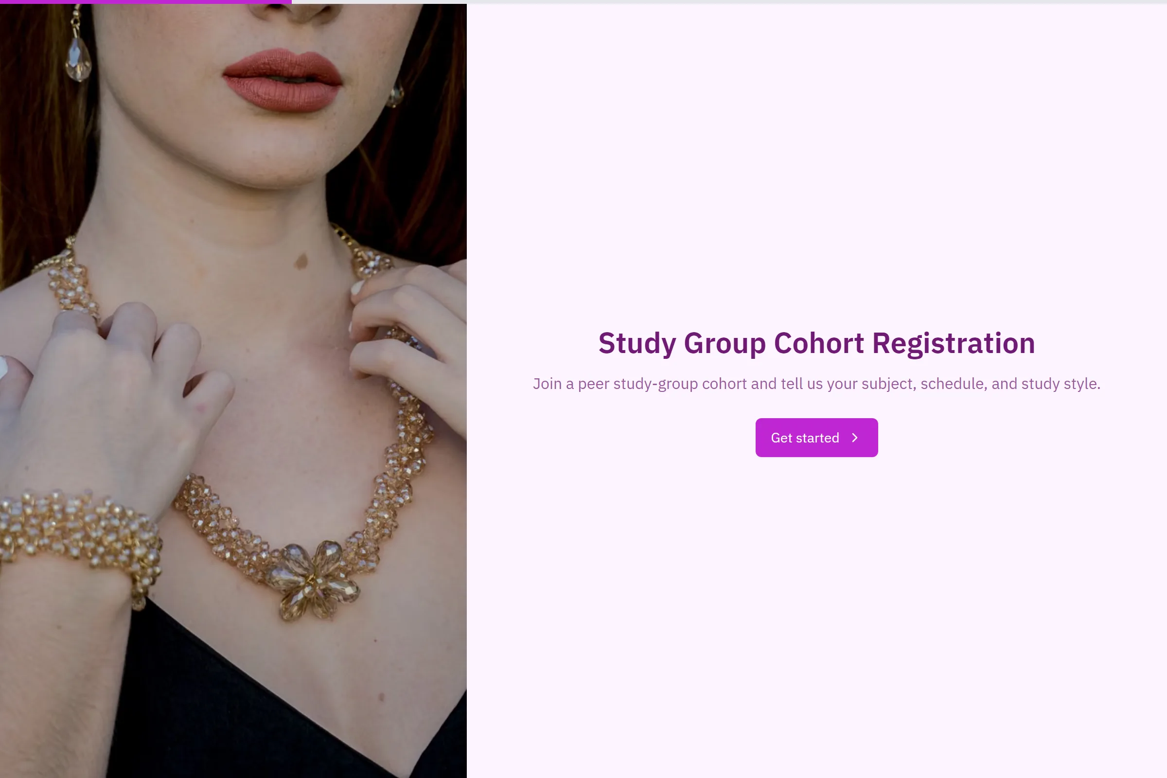 Study Group Cohort Registration template preview
