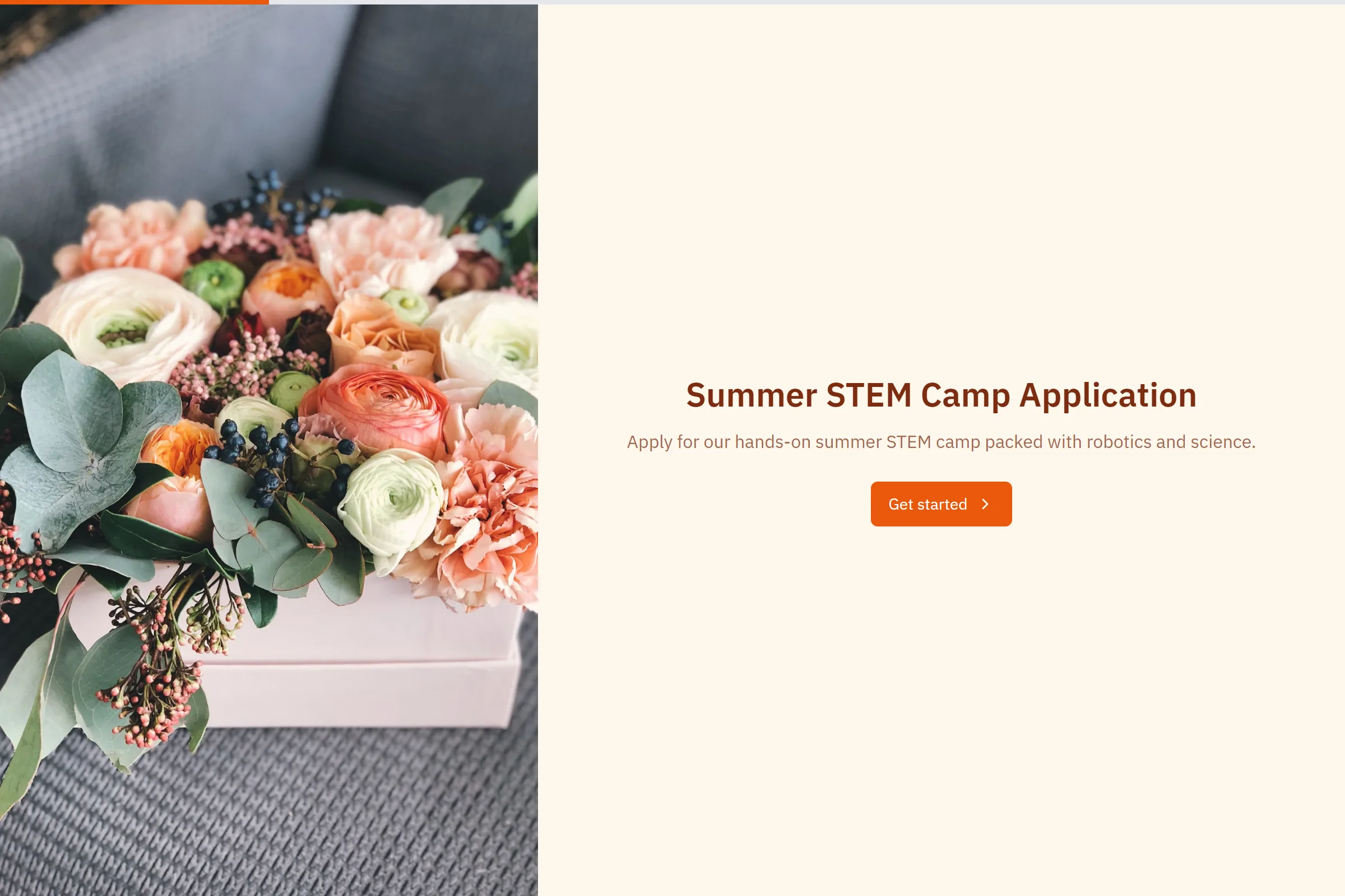 Summer STEM Camp Application template preview