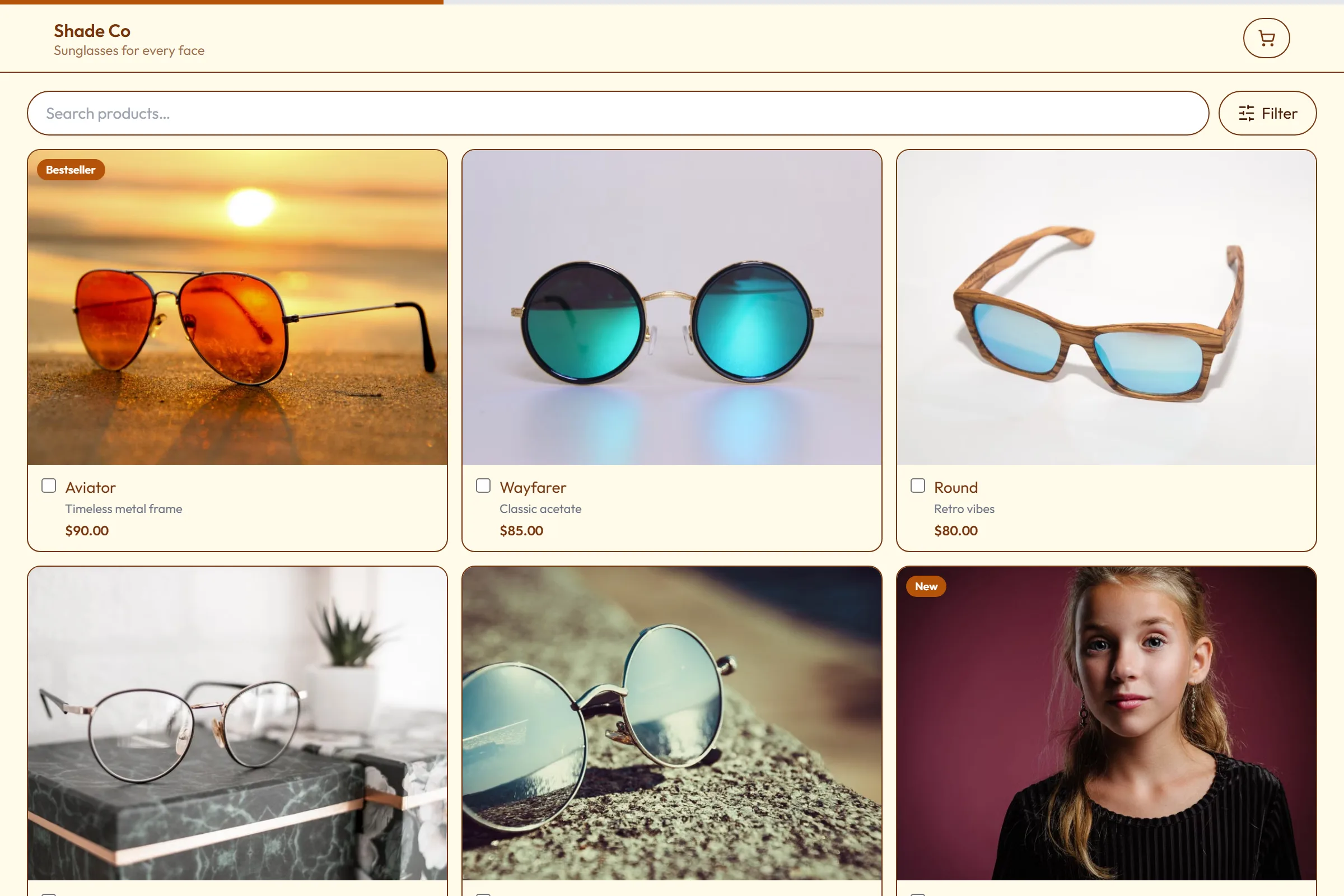 Sunglasses Store template preview