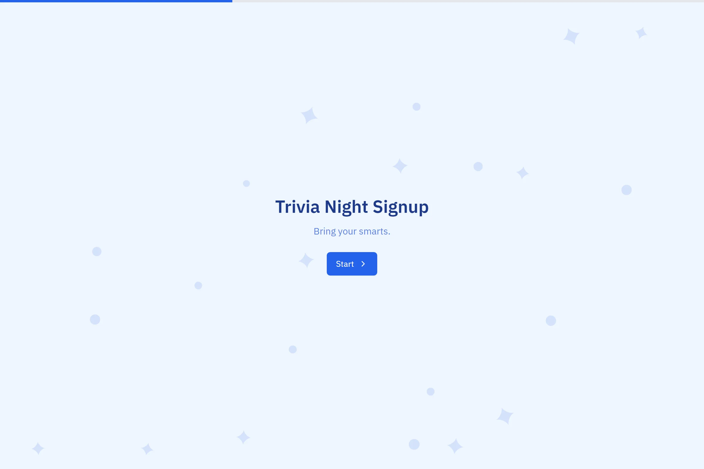 Trivia Night Signup template preview