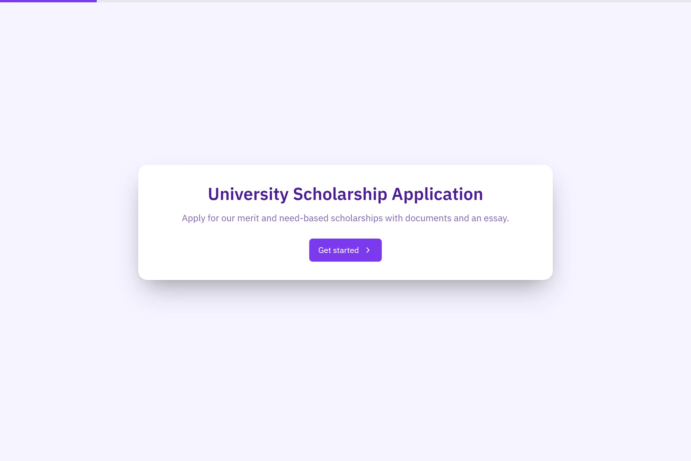University Scholarship Application template preview