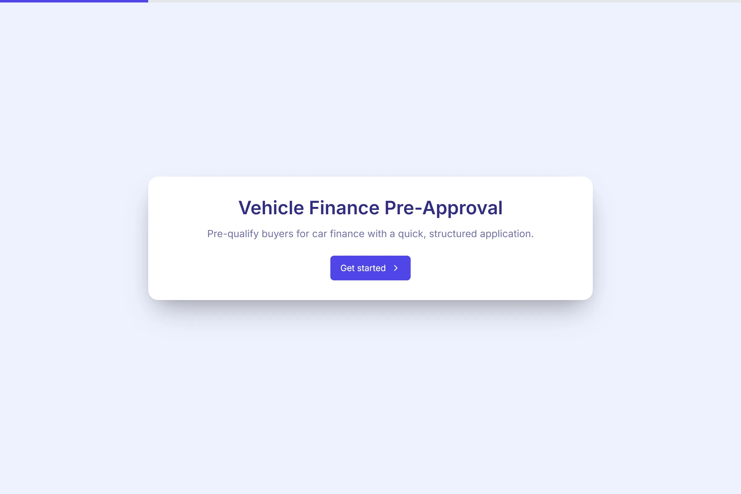 Vehicle Finance Pre-Approval preview