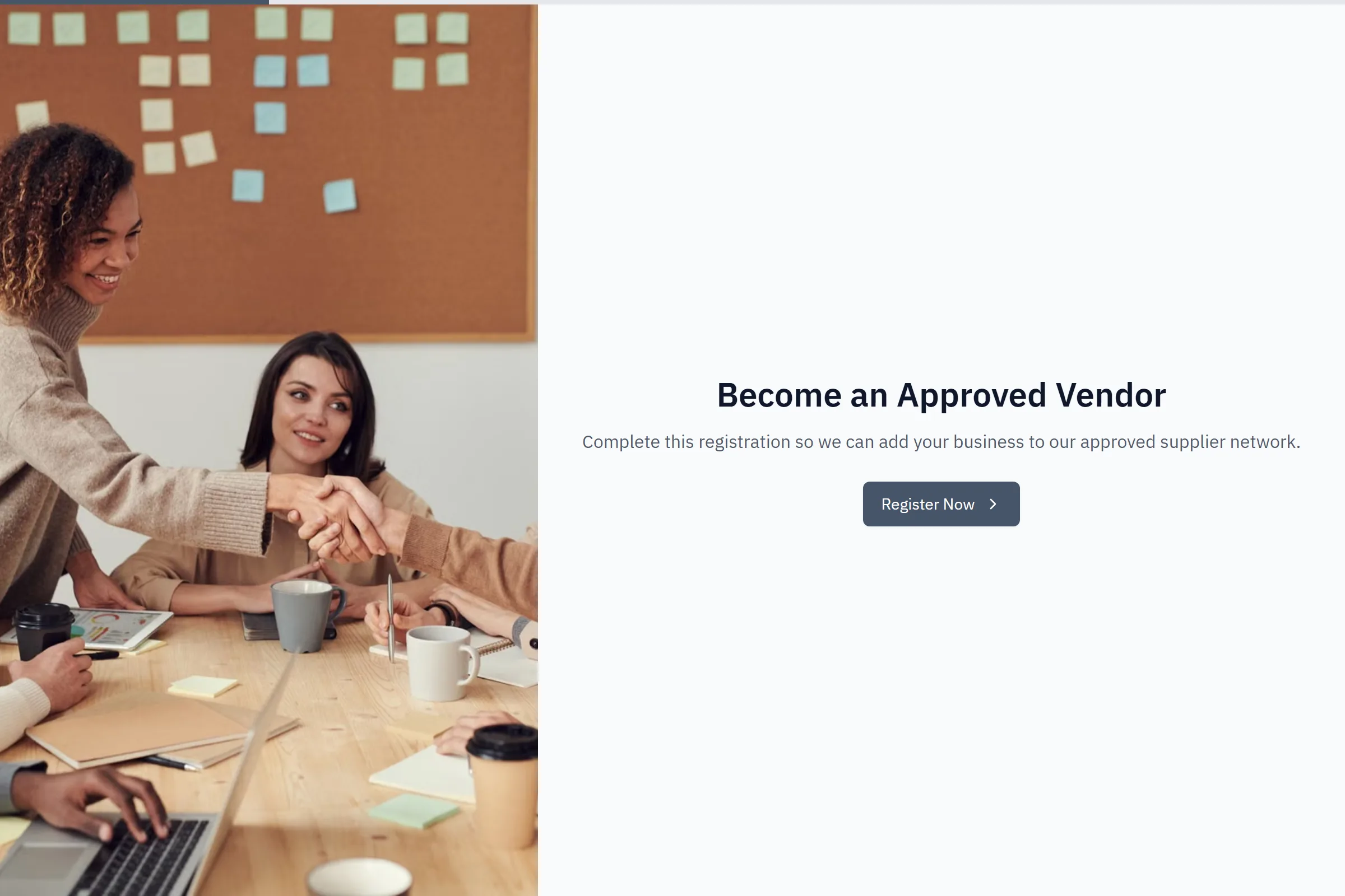 Vendor & Supplier Registration template preview
