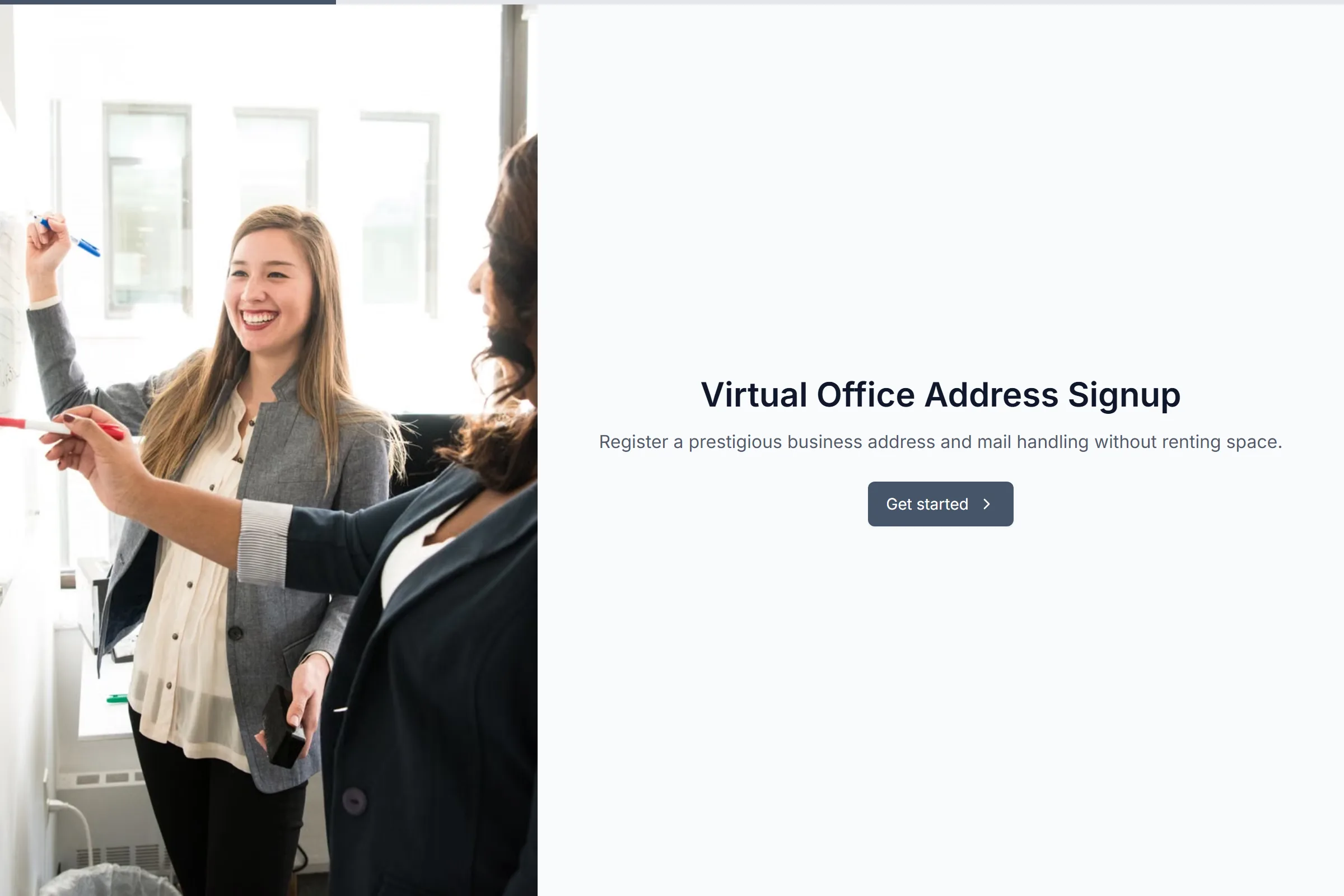 Virtual Office Address Signup preview