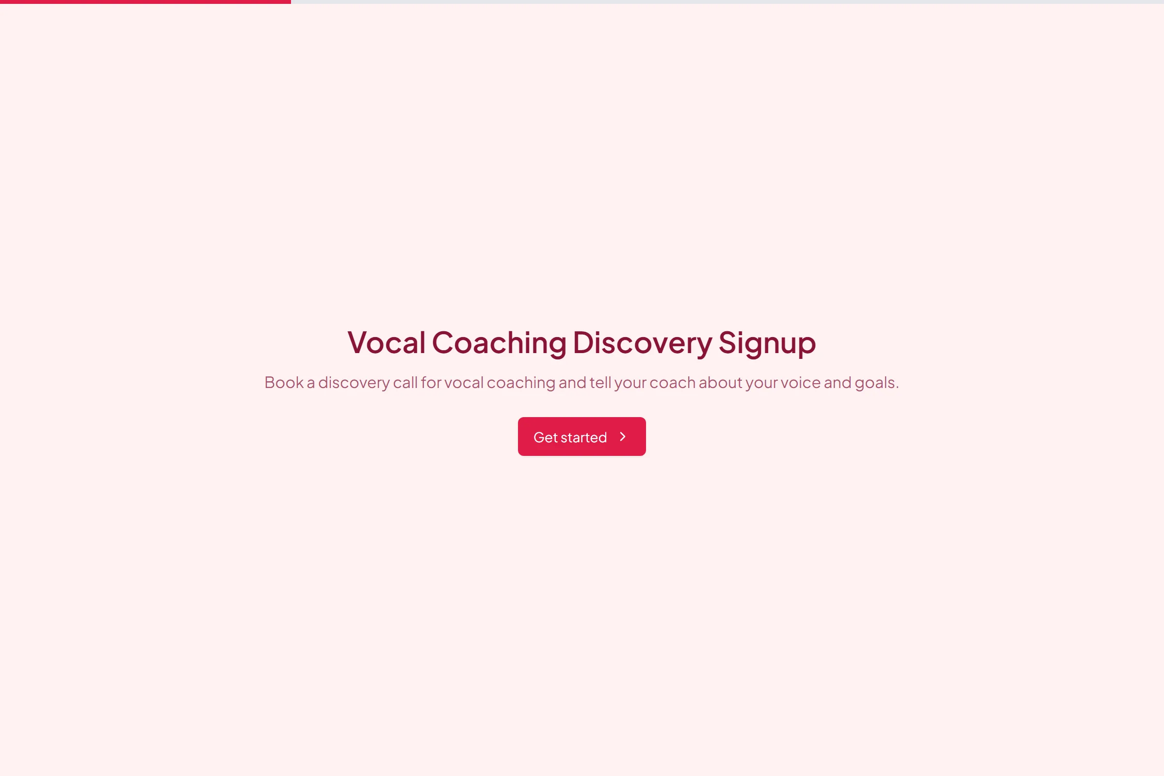 Vocal Coaching Discovery Signup preview