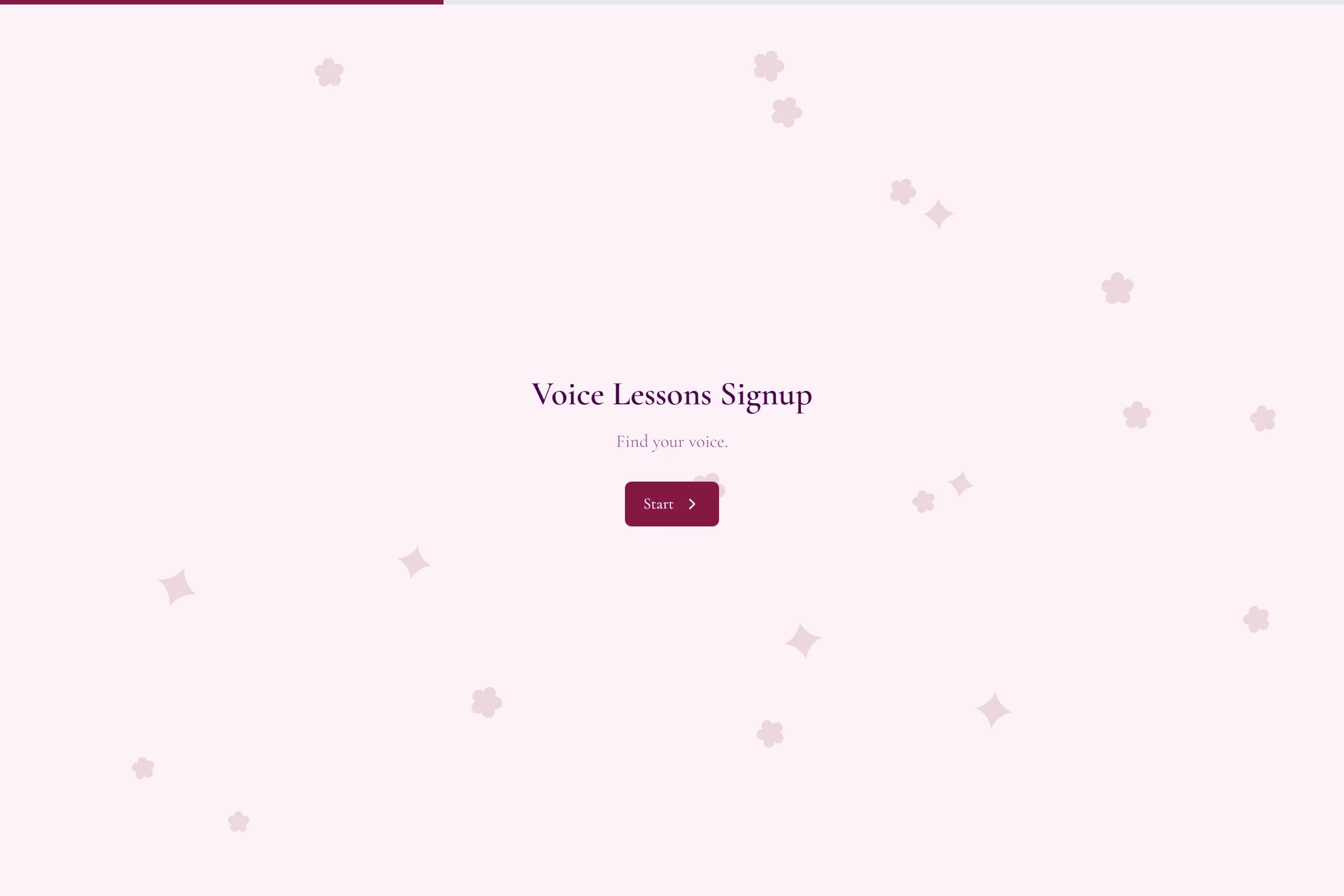 Voice Lessons Signup template preview