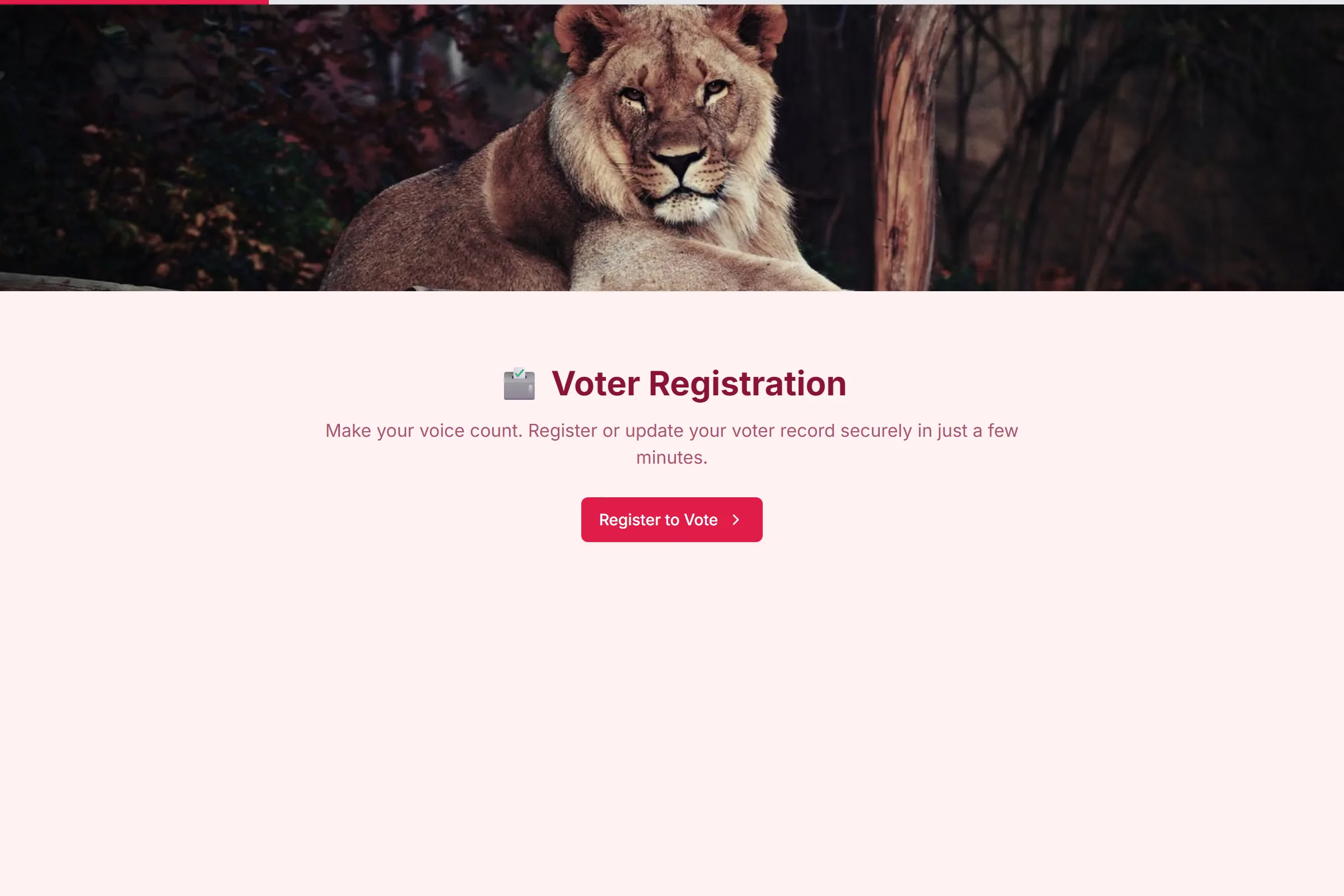 Voter Registration template preview