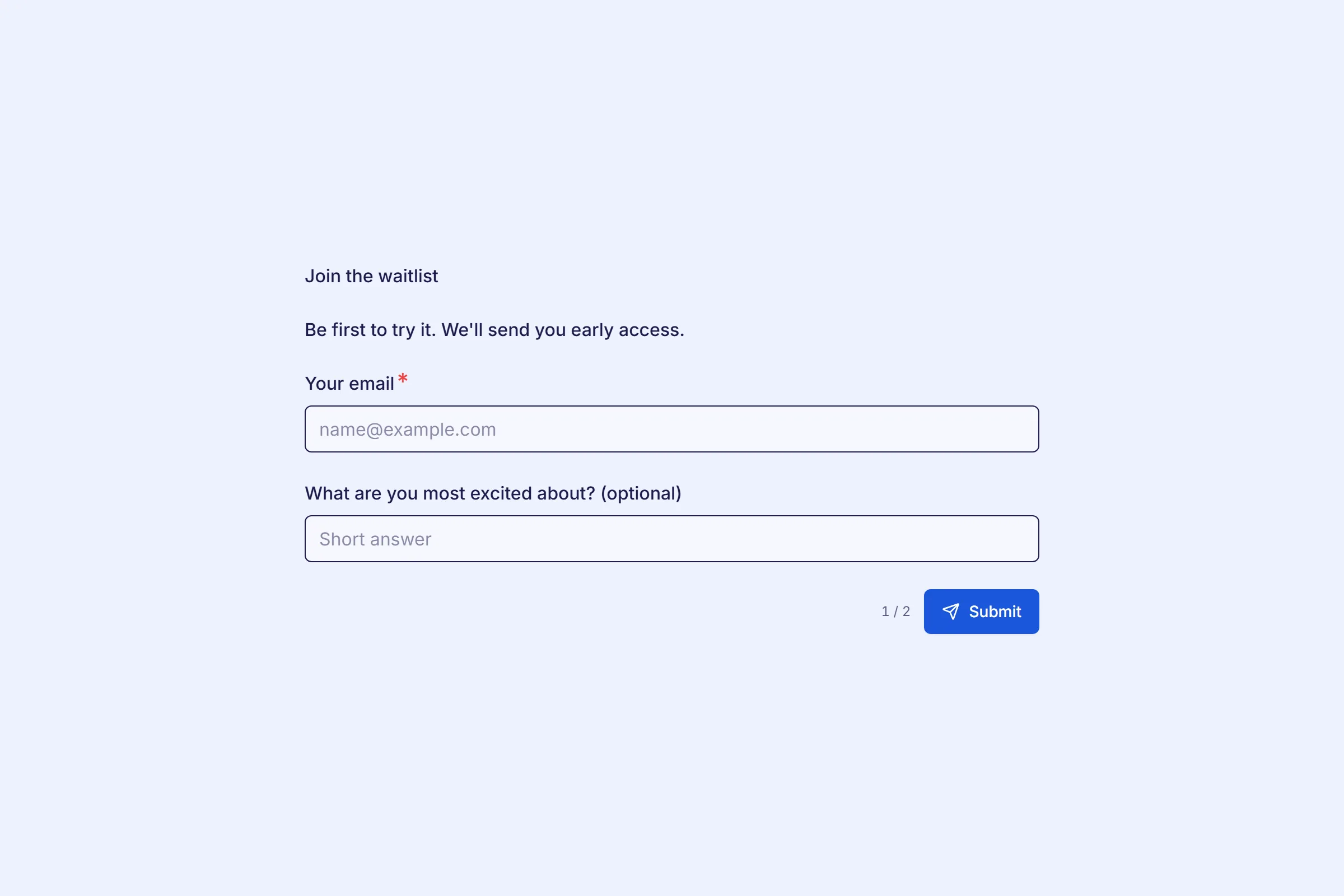 Waitlist Signup preview