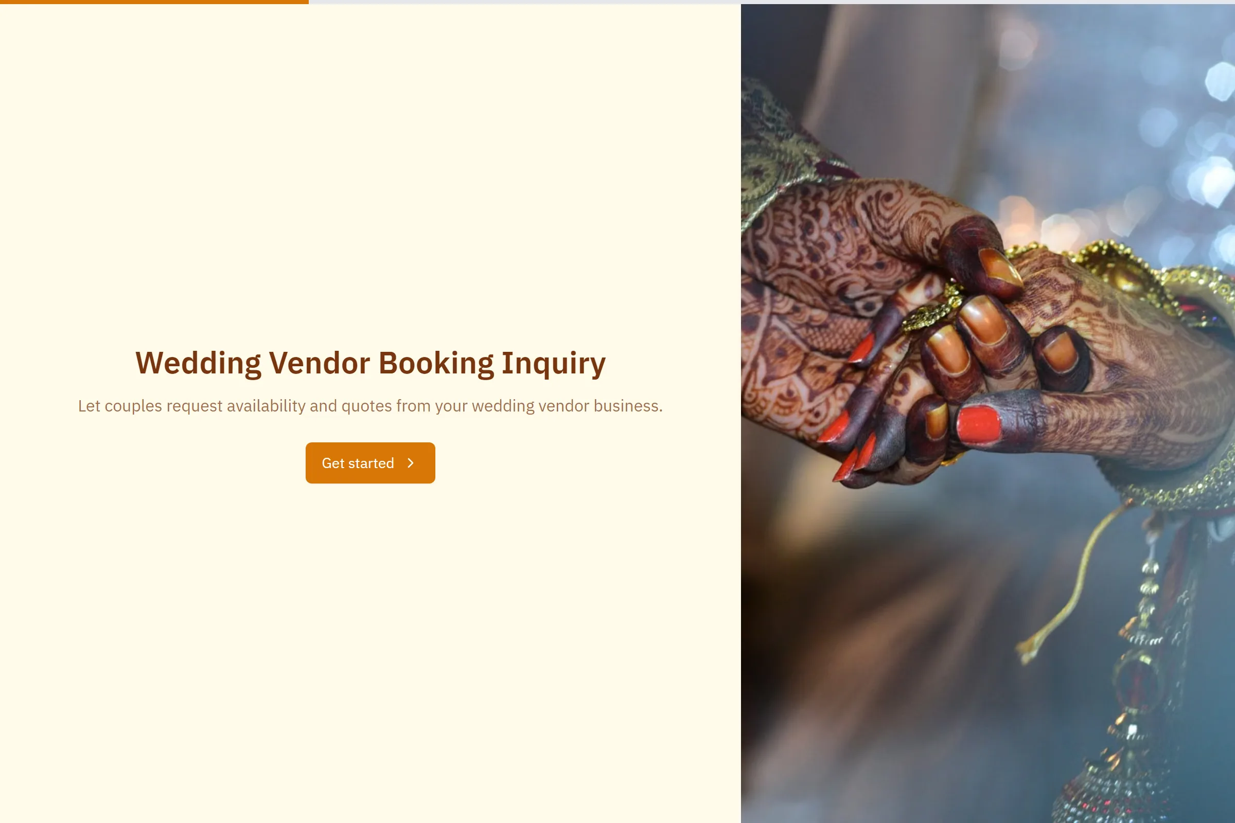 Wedding Vendor Booking Inquiry preview