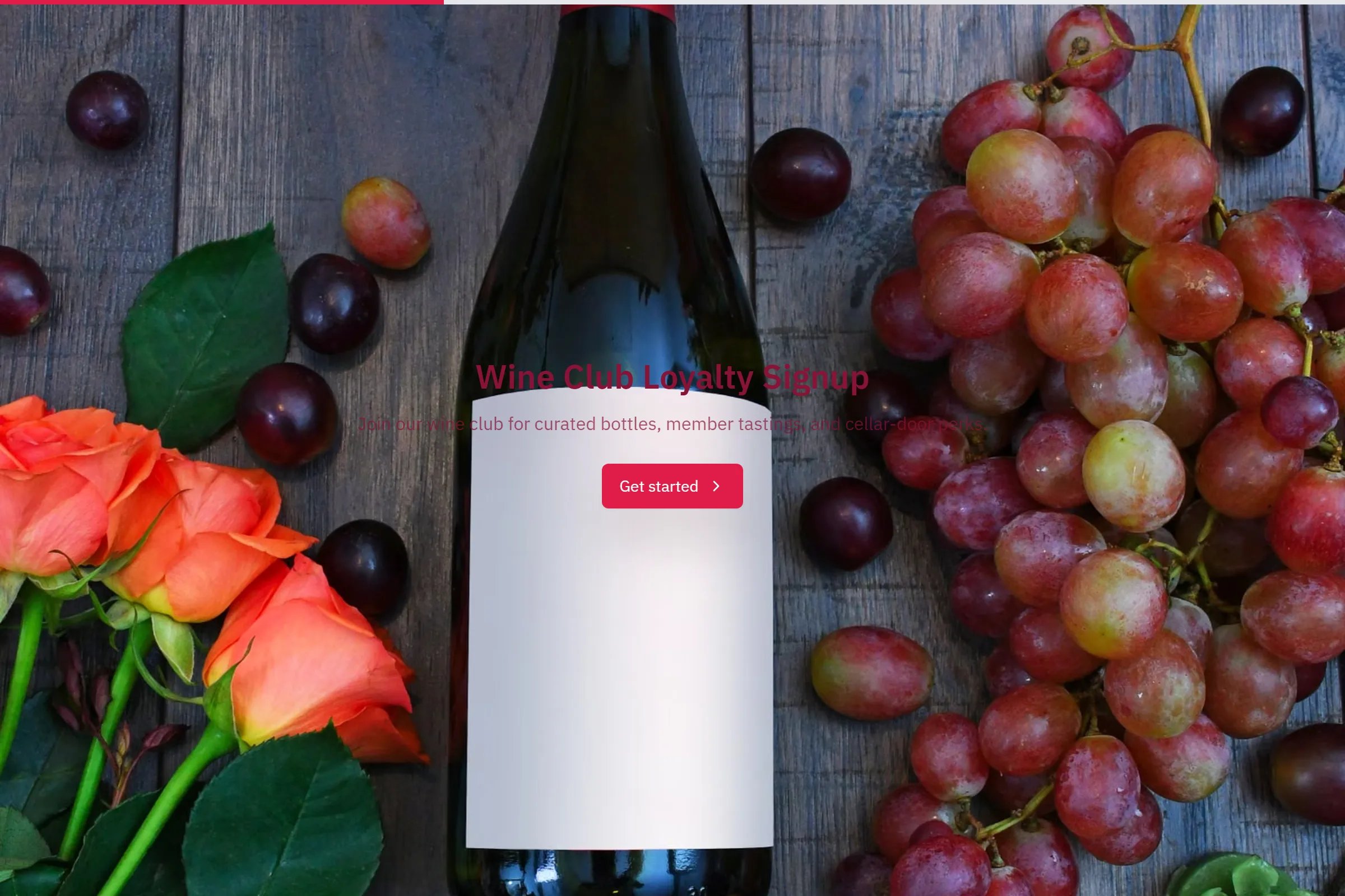 Wine Club Loyalty Signup template preview